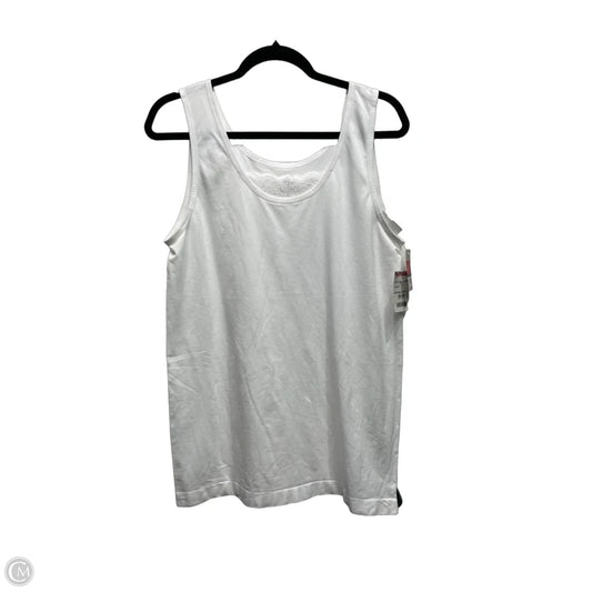 Top Sleeveless Basic By jillia In White, Size: 2x