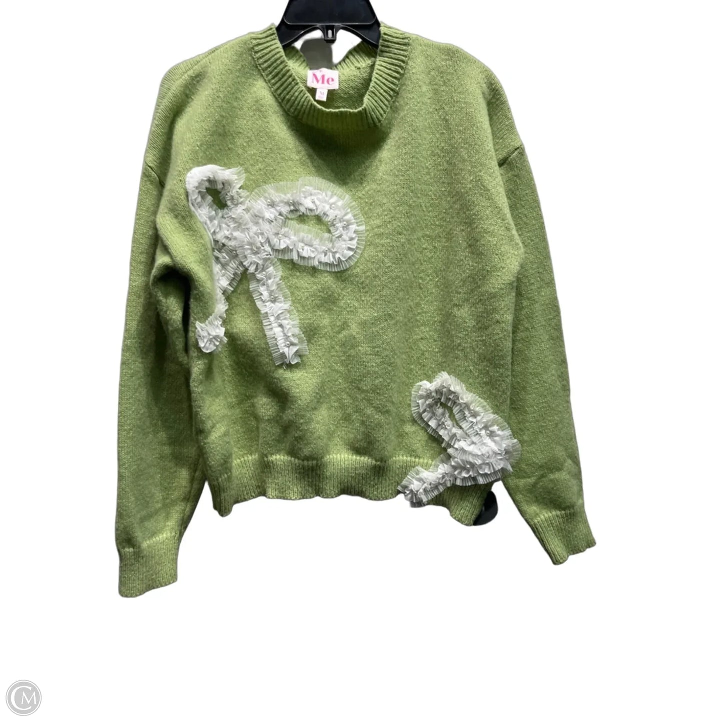Sweater By SO ME  In Green & White, Size: M