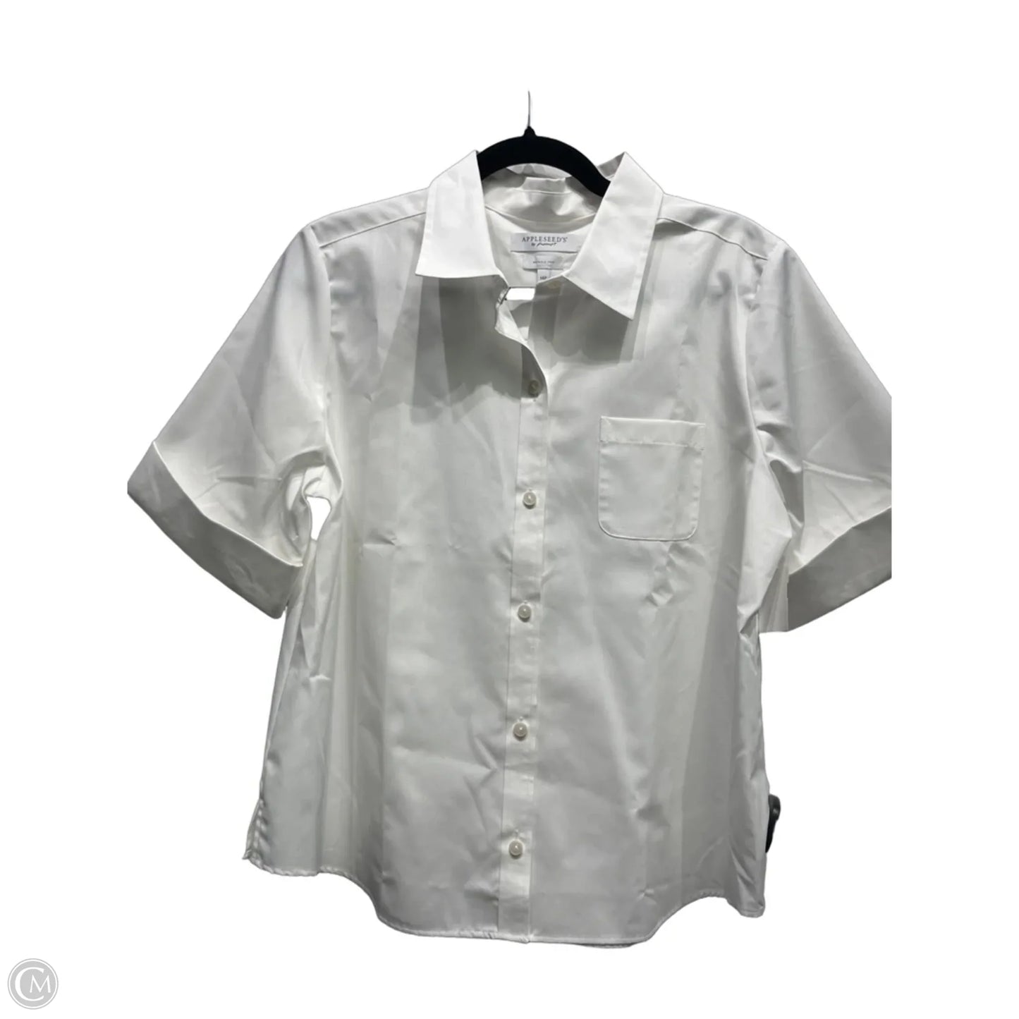 Top Short Sleeve By Appleseeds In White, Size: 14