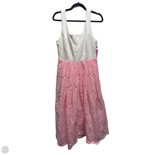 Dress Designer By Lilly Pulitzer In Pink & White, Size: 8