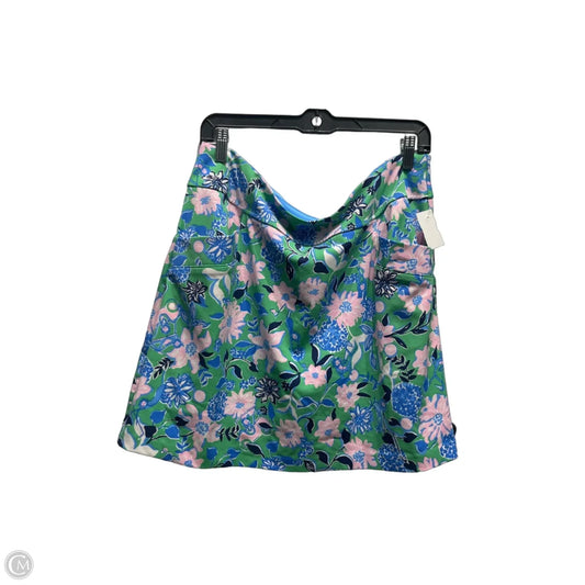 Skort Designer By Lilly Pulitzer In Blue & Green, Size: 14