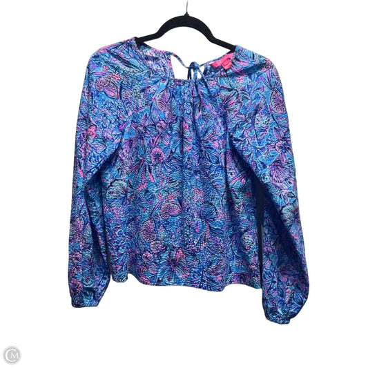 Top Long Sleeve Designer By Lilly Pulitzer In Blue & Purple, Size: Xs