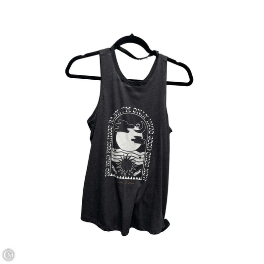 Top Sleeveless By Spiritual Gangster In Grey & White, Size: Xs