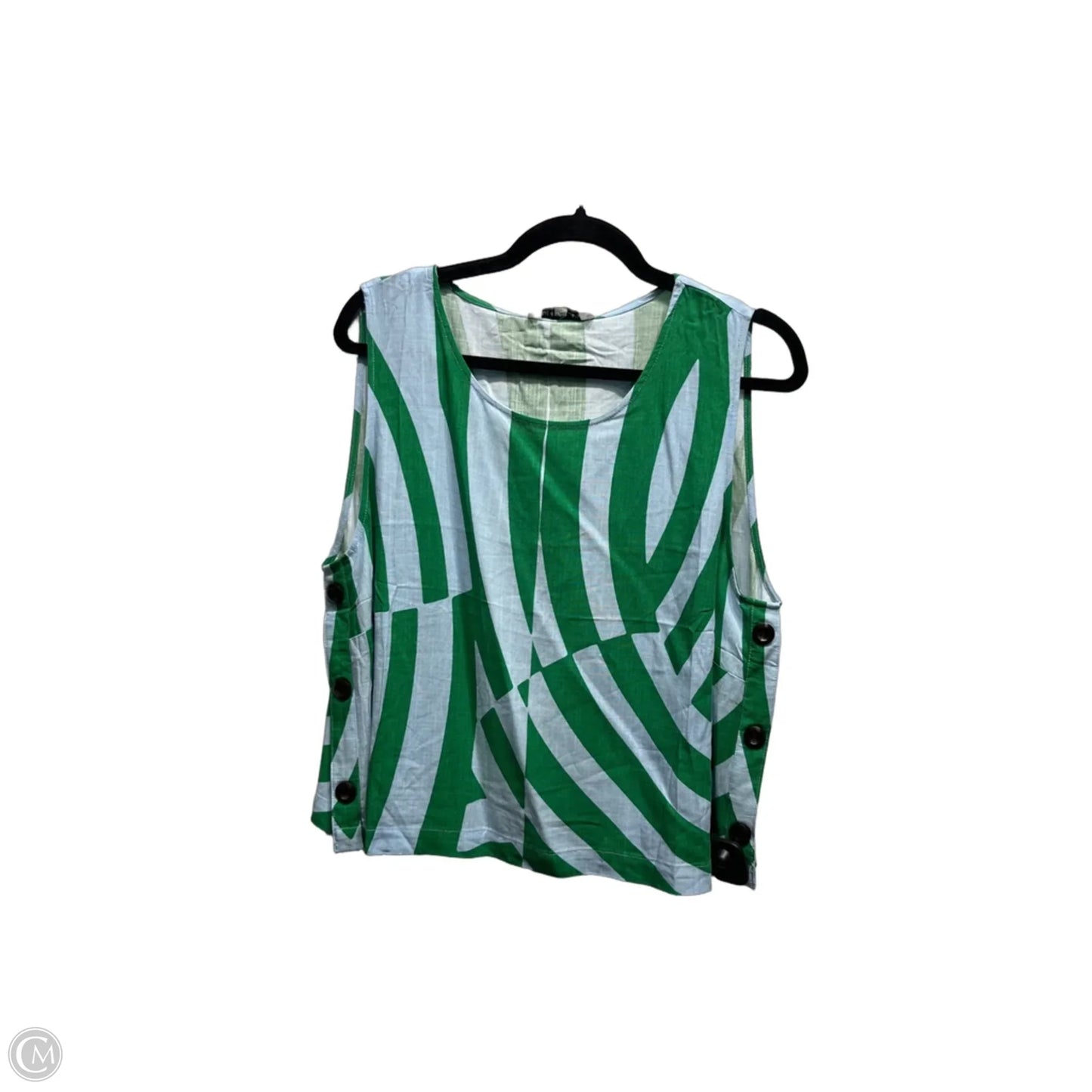 Top Sleeveless By Rose And Olive In Blue & Green, Size: Xl