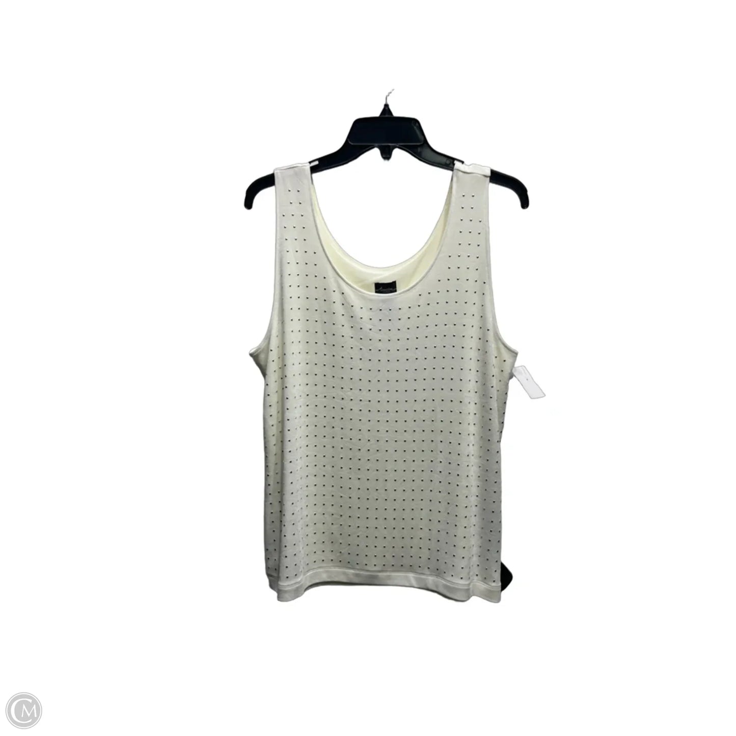 Top Sleeveless By Chicos In Cream & Silver, Size: Xl