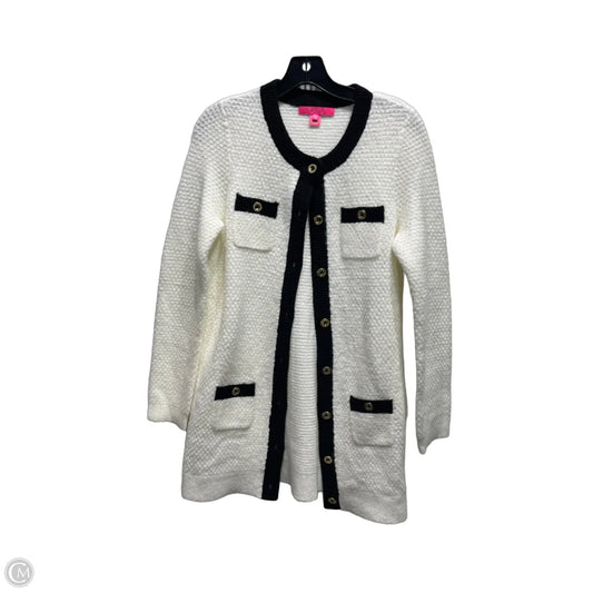 Sweater Cardigan Designer By Lilly Pulitzer In Black & White, Size: S