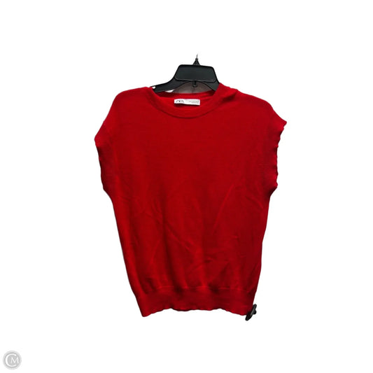 Sweater Short Sleeve By Zara In Red, Size: S