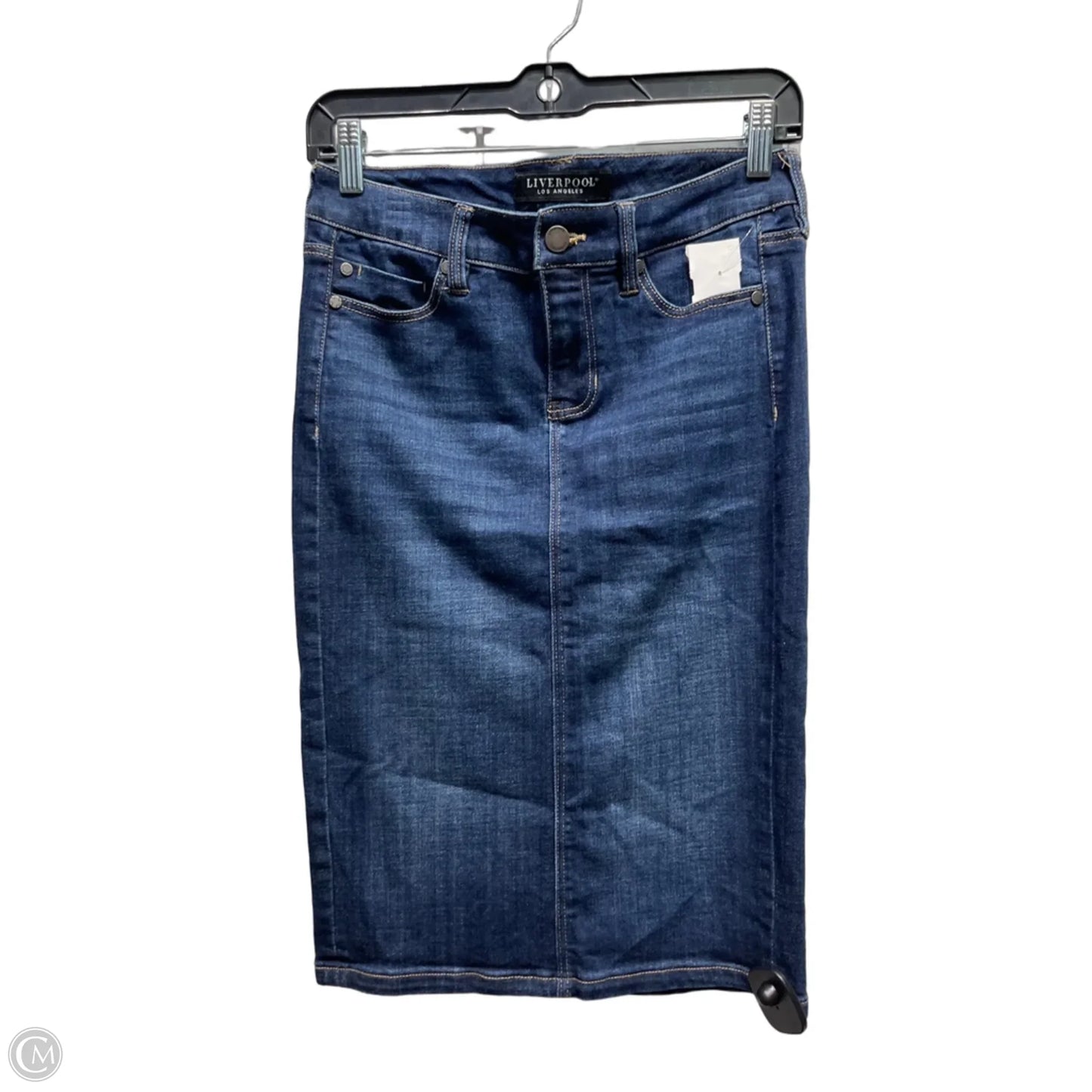 Skirt Mini & Short By Liverpool In Blue Denim, Size: 2