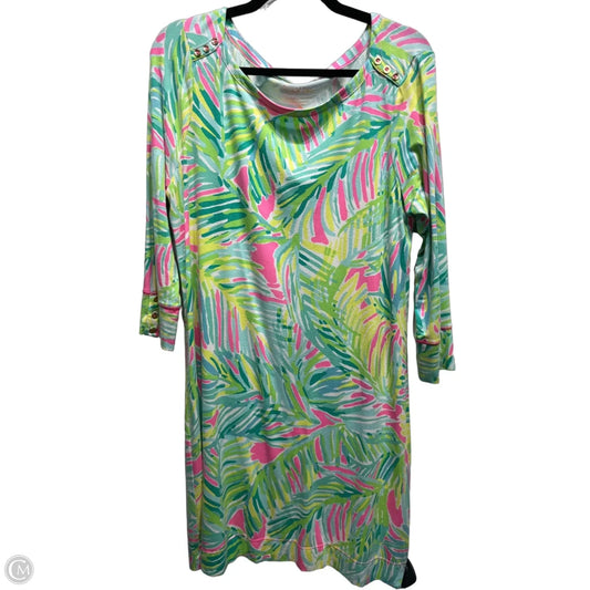 Dress Designer By Lilly Pulitzer In Green & Pink, Size: Xl