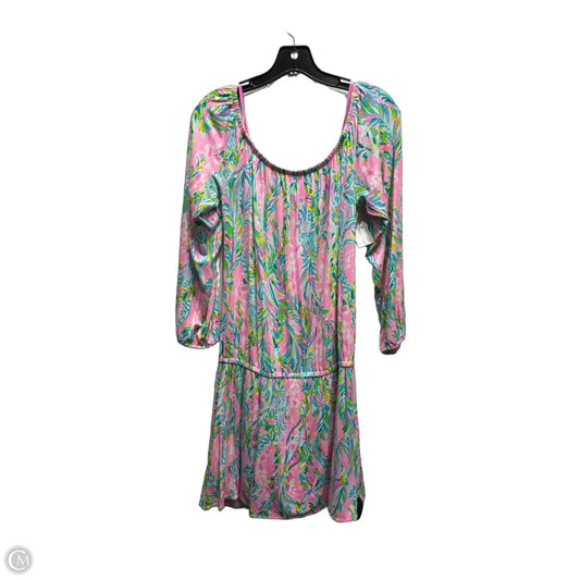 Romper Designer By Lilly Pulitzer In Green & Pink, Size: M