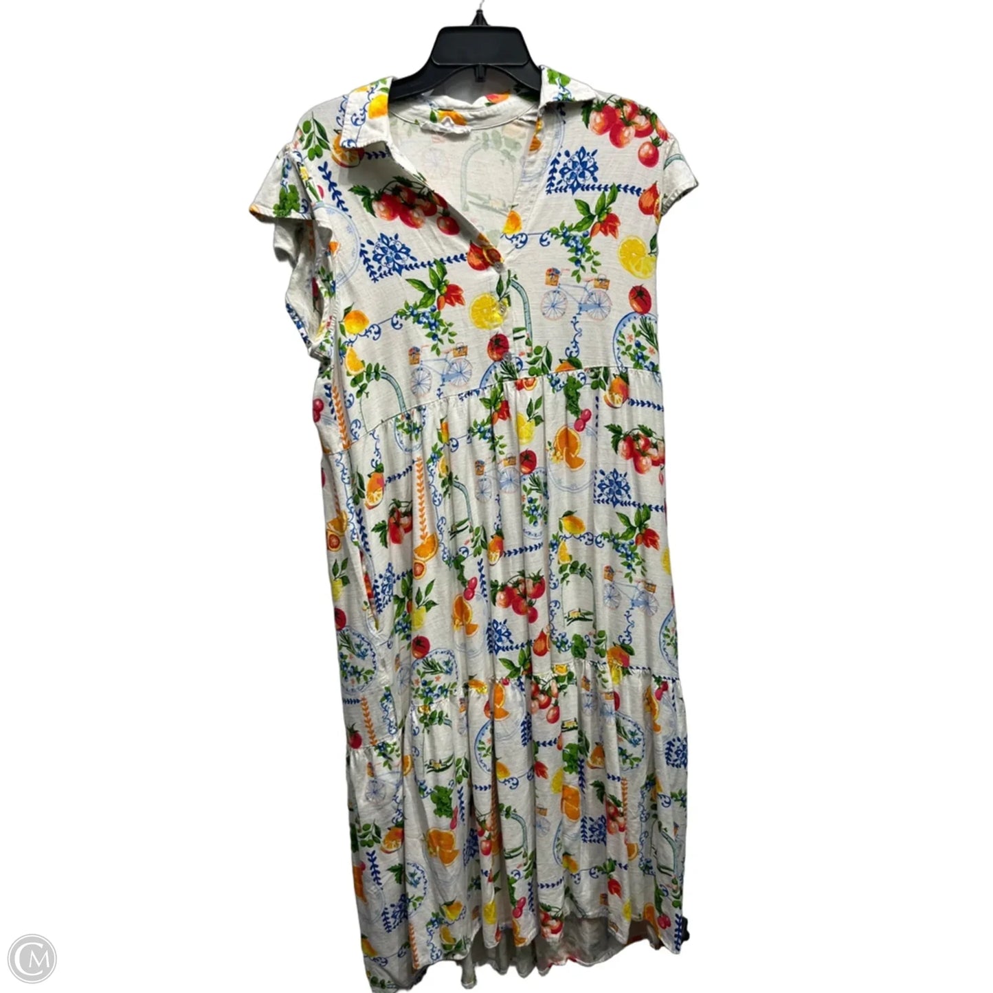 Dress Casual Maxi By Jane And Delancey In Cream & Orange, Size: Xl