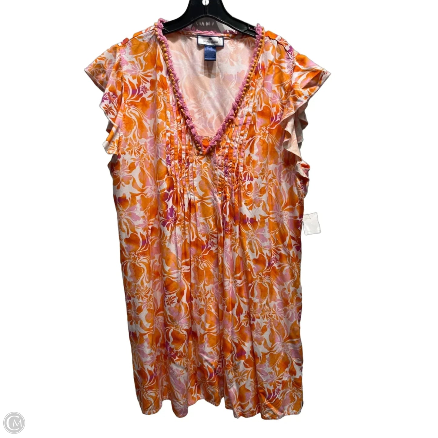 Dress Casual Short By Clothes Mentor In Orange & Pink, Size: Xl
