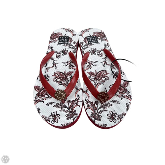 Sandals Flip Flops By White House Black Market In Red & White, Size: 6