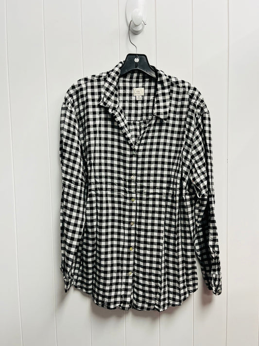Top Long Sleeve By A New Day In Black & White, Size: Xl