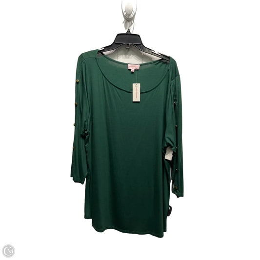 Top Long Sleeve By  molly isadora In Green, Size: 2x