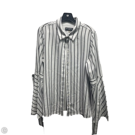 Top Long Sleeve Designer By Karl Lagerfeld In Black & White, Size: M