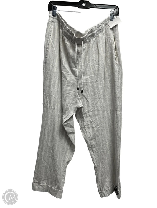 Pants Linen By Cable And Gauge In Cream & Grey, Size: Xl