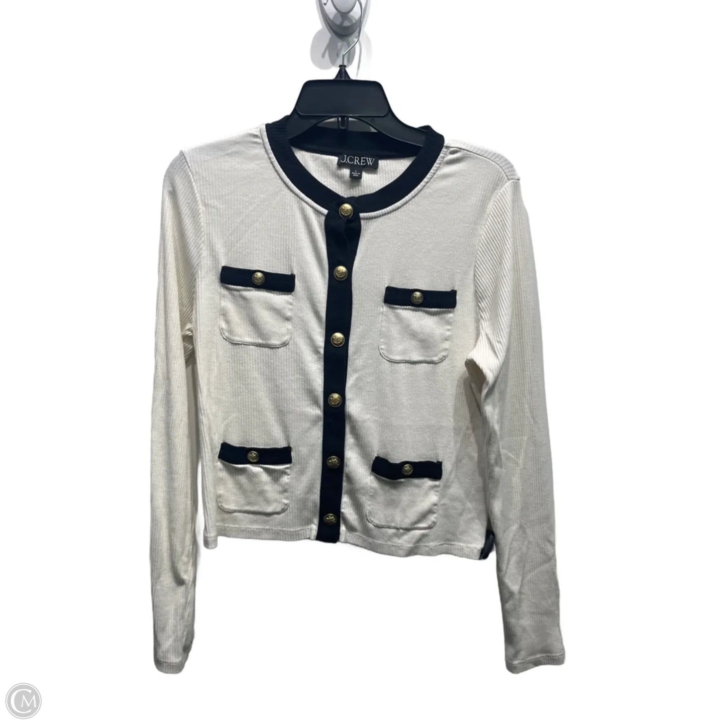 Top Long Sleeve By J. Crew In Black & White, Size: L