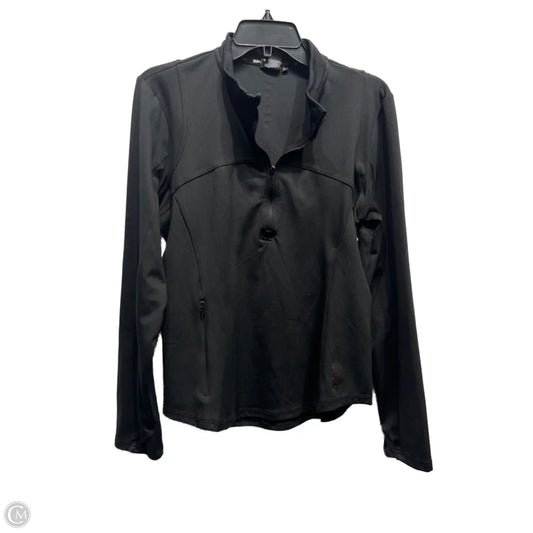 Athletic Top Long Sleeve Collar By Spyder In Black, Size: L
