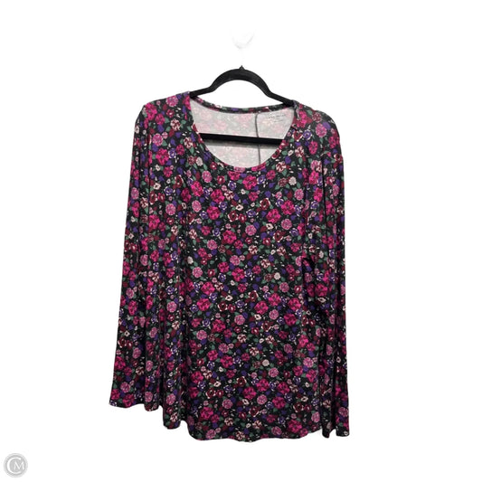 Top Long Sleeve By Lane Bryant In Black & Pink, Size: 16