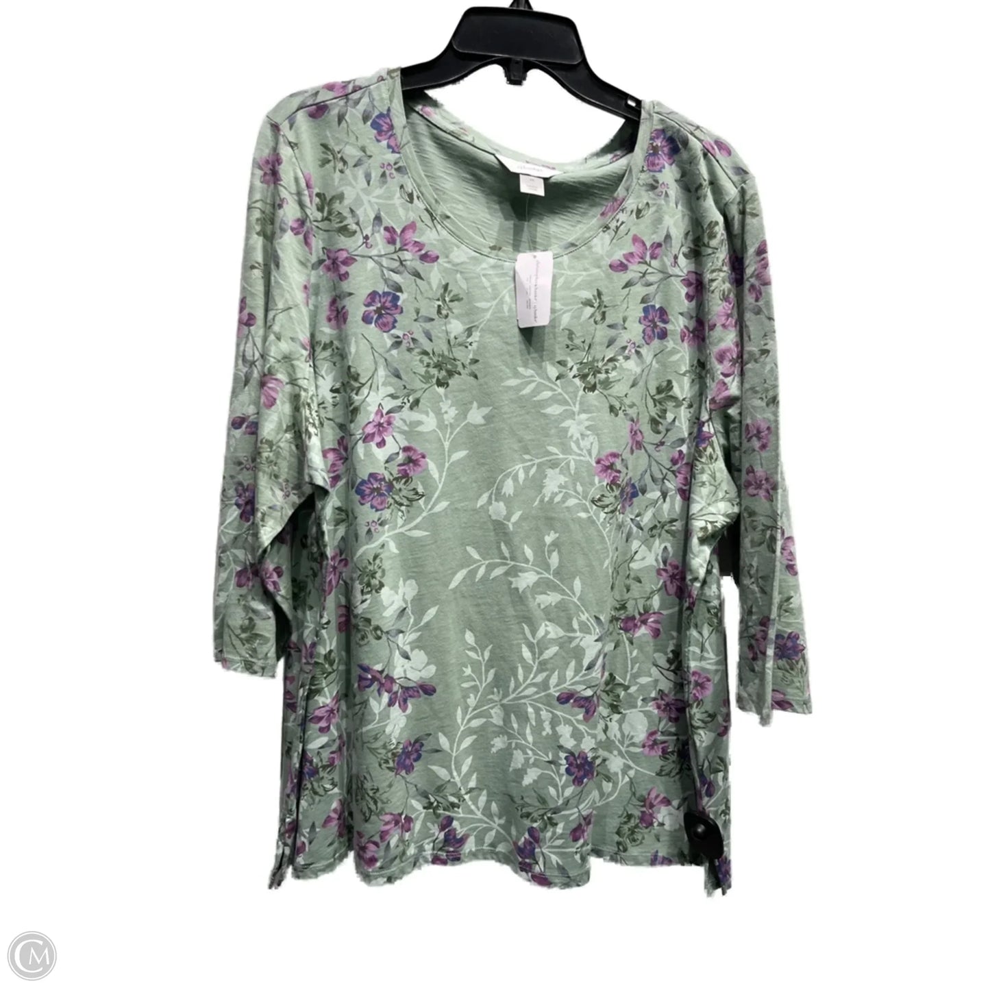 Top Long Sleeve By Cj Banks In Green, Size: 2x