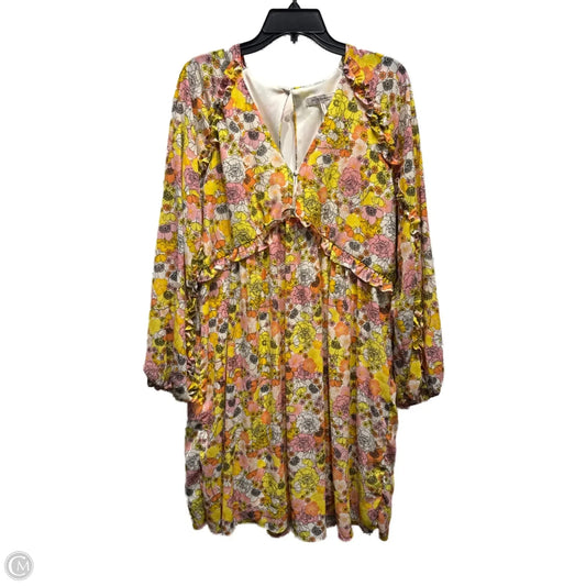 Dress Party Short By Bcbgeneration In Pink & Yellow, Size: 16