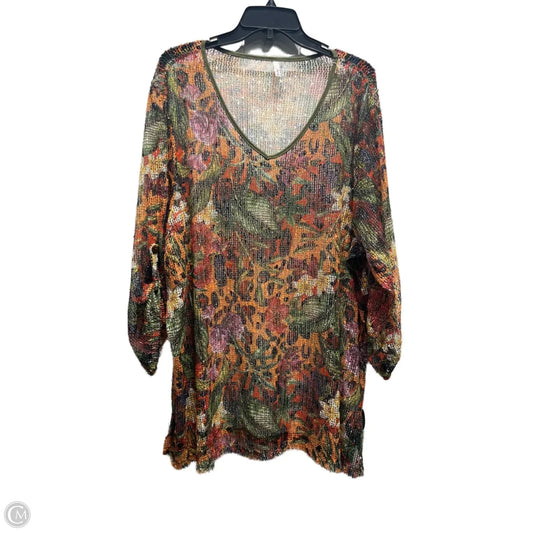 Top Long Sleeve By MIRROR IMAGE In Green & Orange, Size: 3x