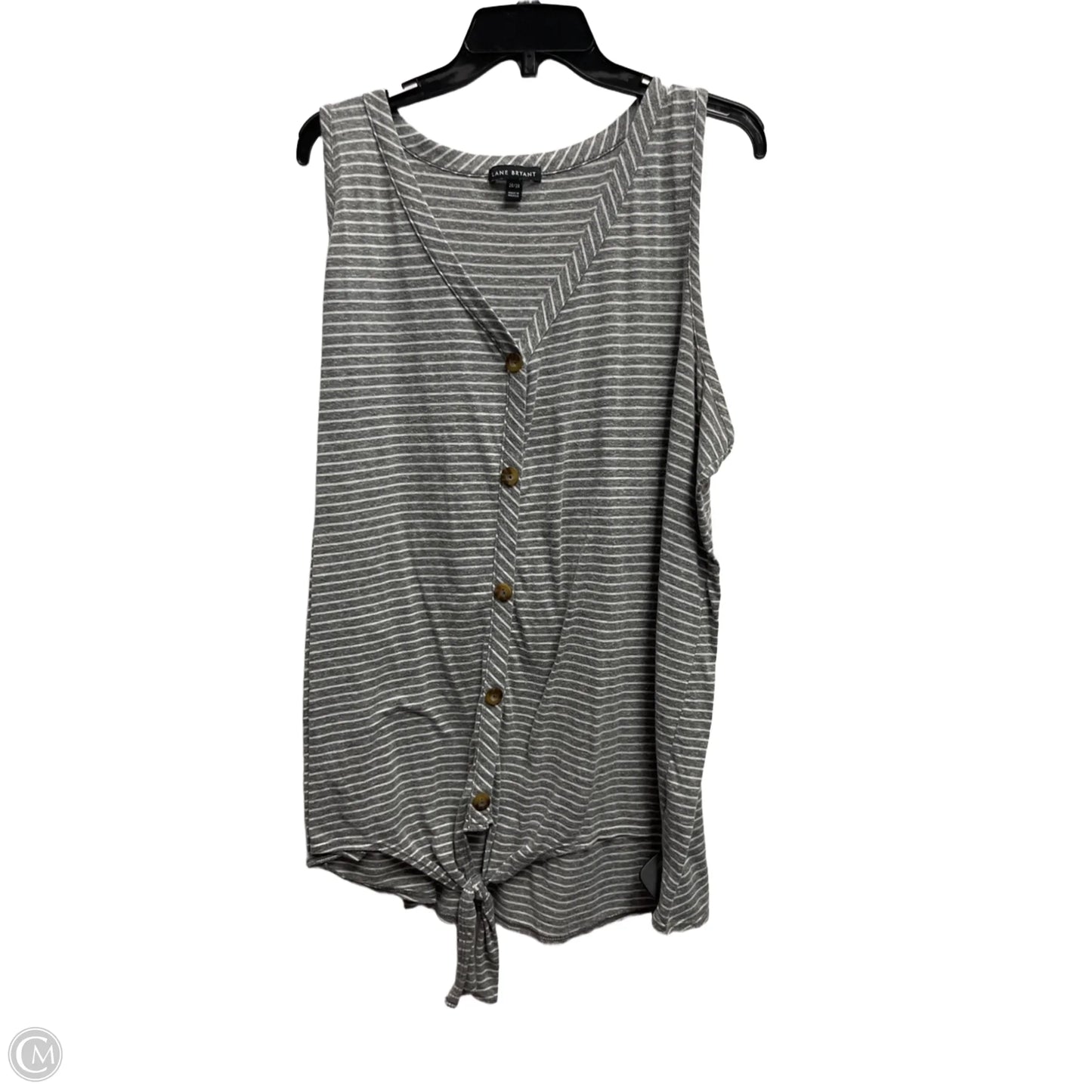 Top Sleeveless By Lane Bryant In Grey & White, Size: 26