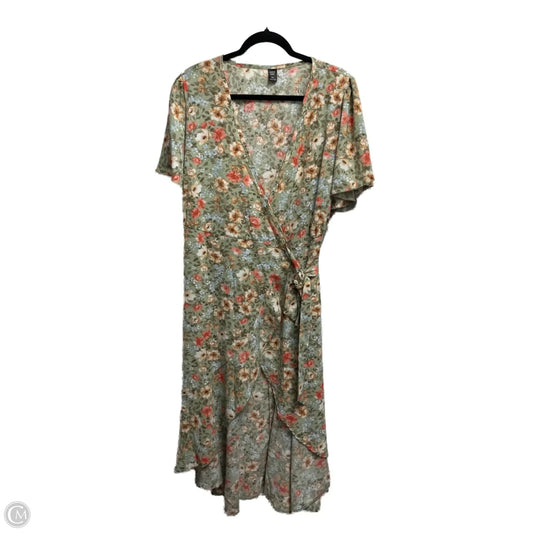 Dress Casual Midi By Shein In Green & Orange, Size: 3x