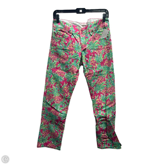 Pants Designer By Lilly Pulitzer In Green & Pink, Size: 6