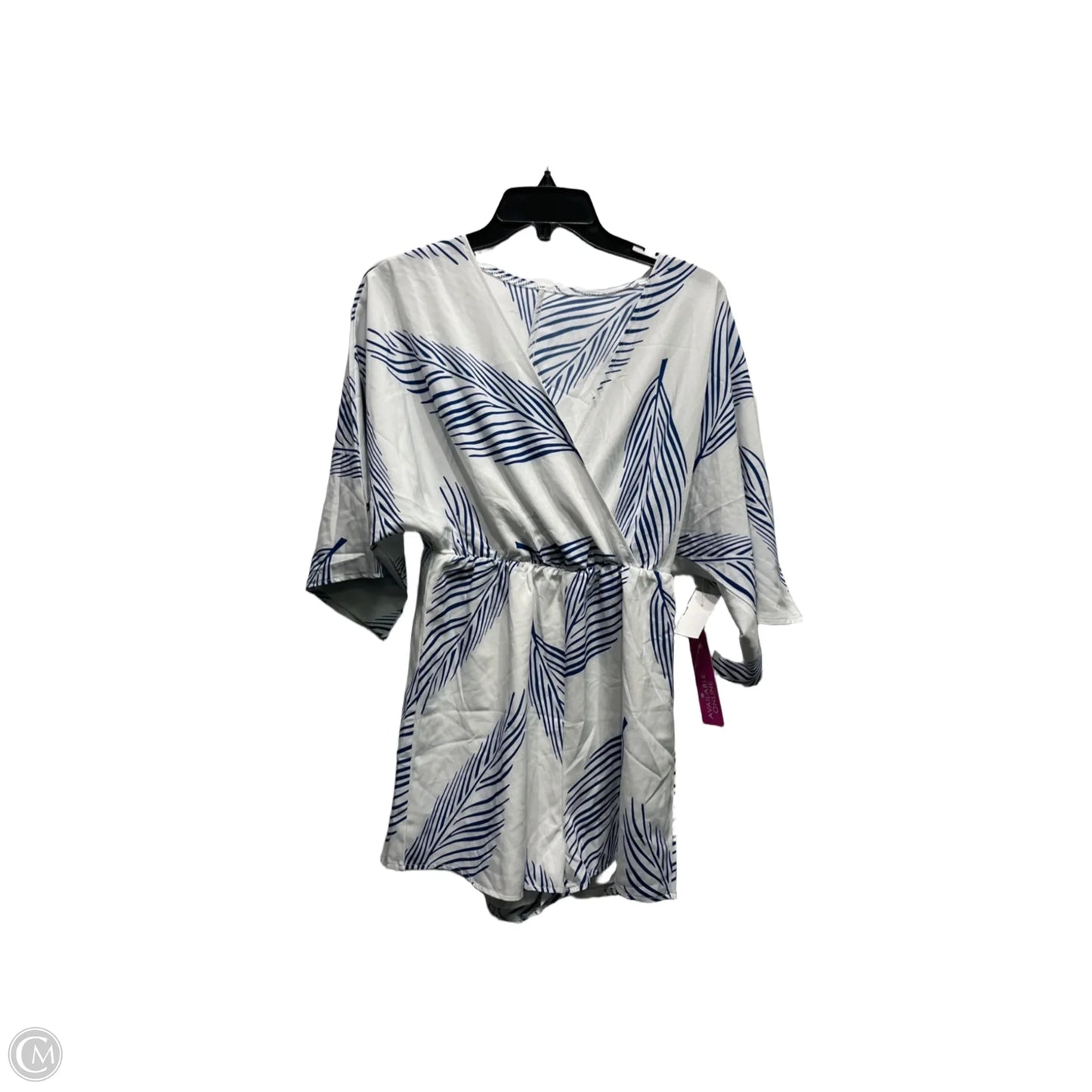 Romper By Clothes Mentor In Blue & White, Size: M