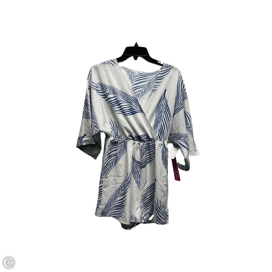 Romper By Clothes Mentor In Blue & White, Size: M