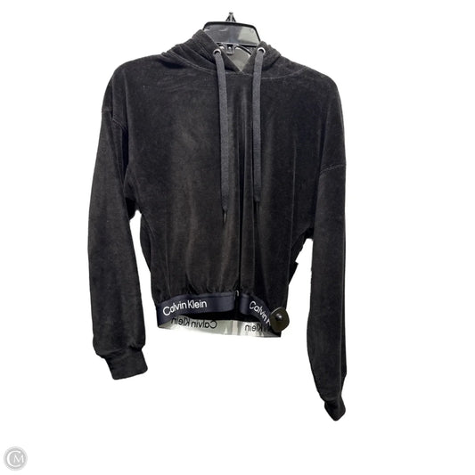 Sweatshirt Hoodie By Calvin Klein In Black, Size: M