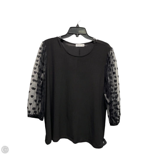 Blouse 3/4 Sleeve By 89th And Madison In Black, Size: Xl