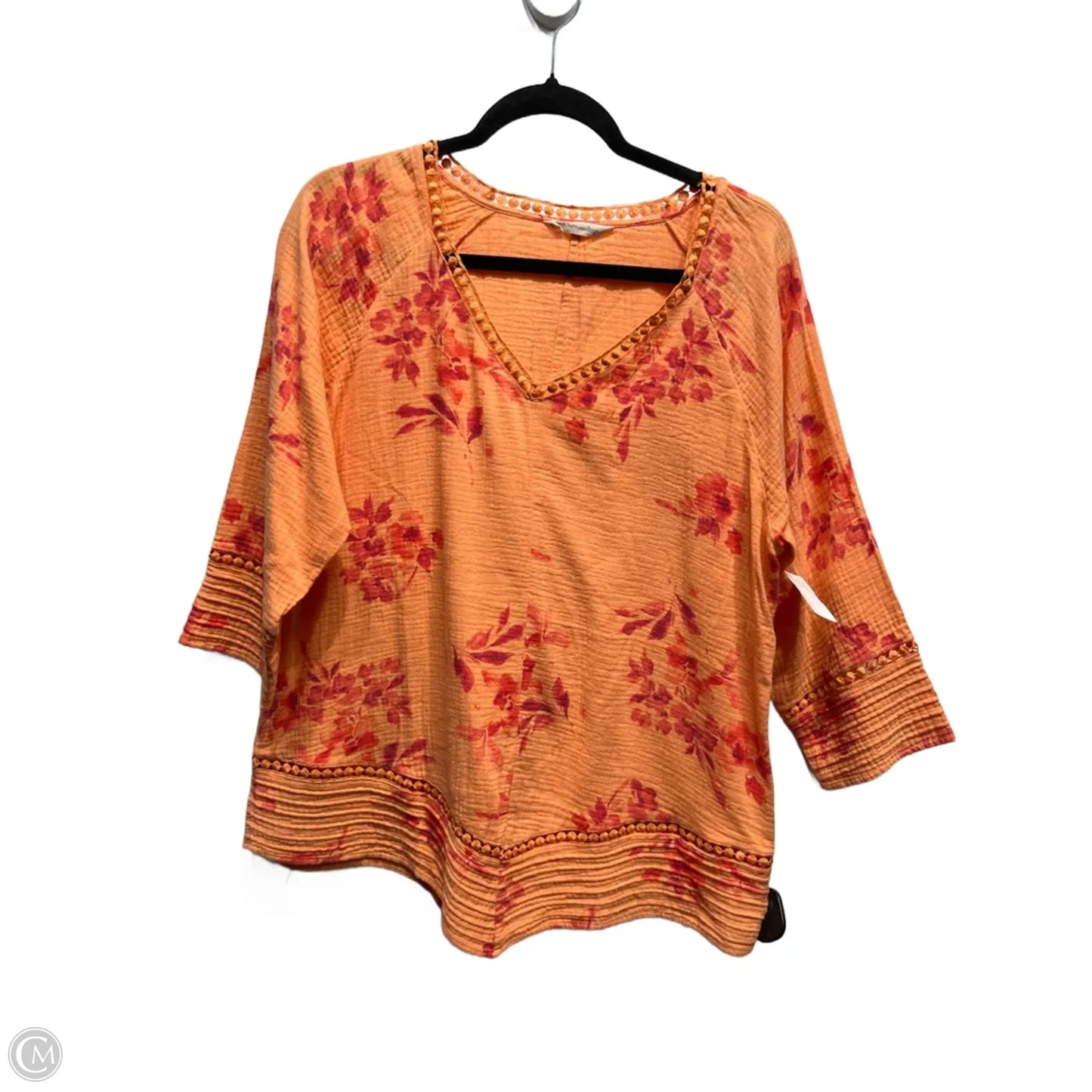 Top Long Sleeve By Soft Surroundings In Orange, Size: M