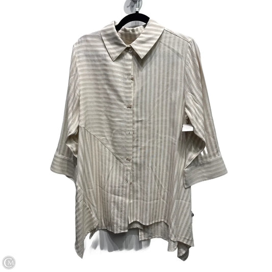 Tunic Long Sleeve By Soft Surroundings In Cream & Tan, Size: Mp