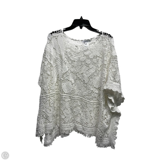 Top Short Sleeve By Chicos In White, Size: Xl