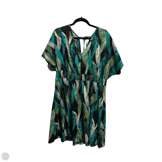 Dress Casual Short By Shein In Black & Green, Size: 3x