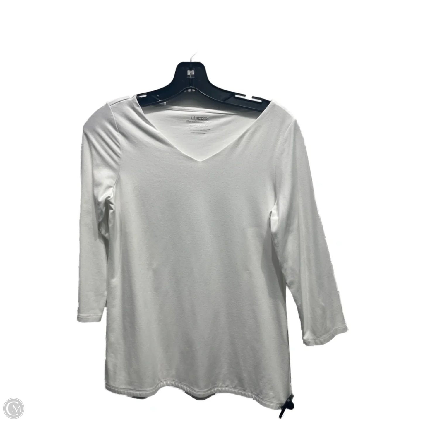 Top Long Sleeve Basic By Chicos In White, Size: S