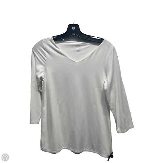 Top Long Sleeve Basic By Chicos In White, Size: S