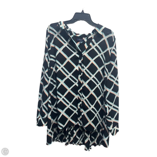 Top Long Sleeve By Kaari Blue In Black & Blue, Size: Xl