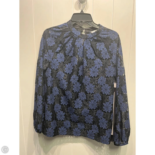 Top Long Sleeve By Trina Turk In Black & Blue, Size: M