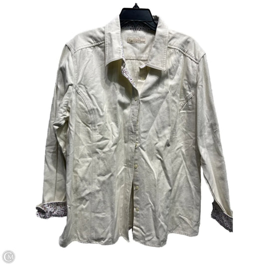 Top Long Sleeve By Natural Reflections In Cream, Size: 2x