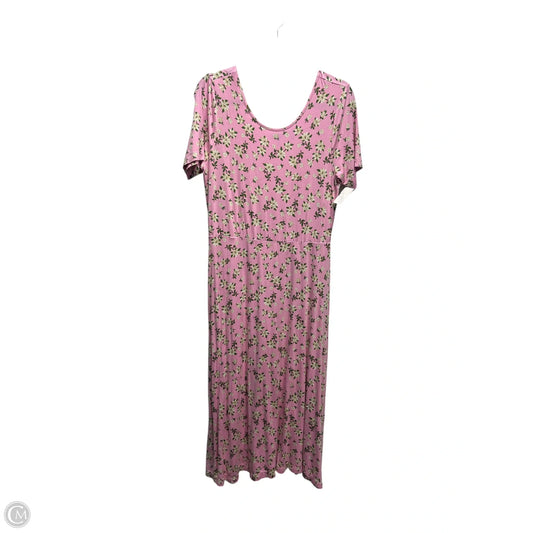 Dress Casual Midi By Draper James In Green & Pink, Size: M