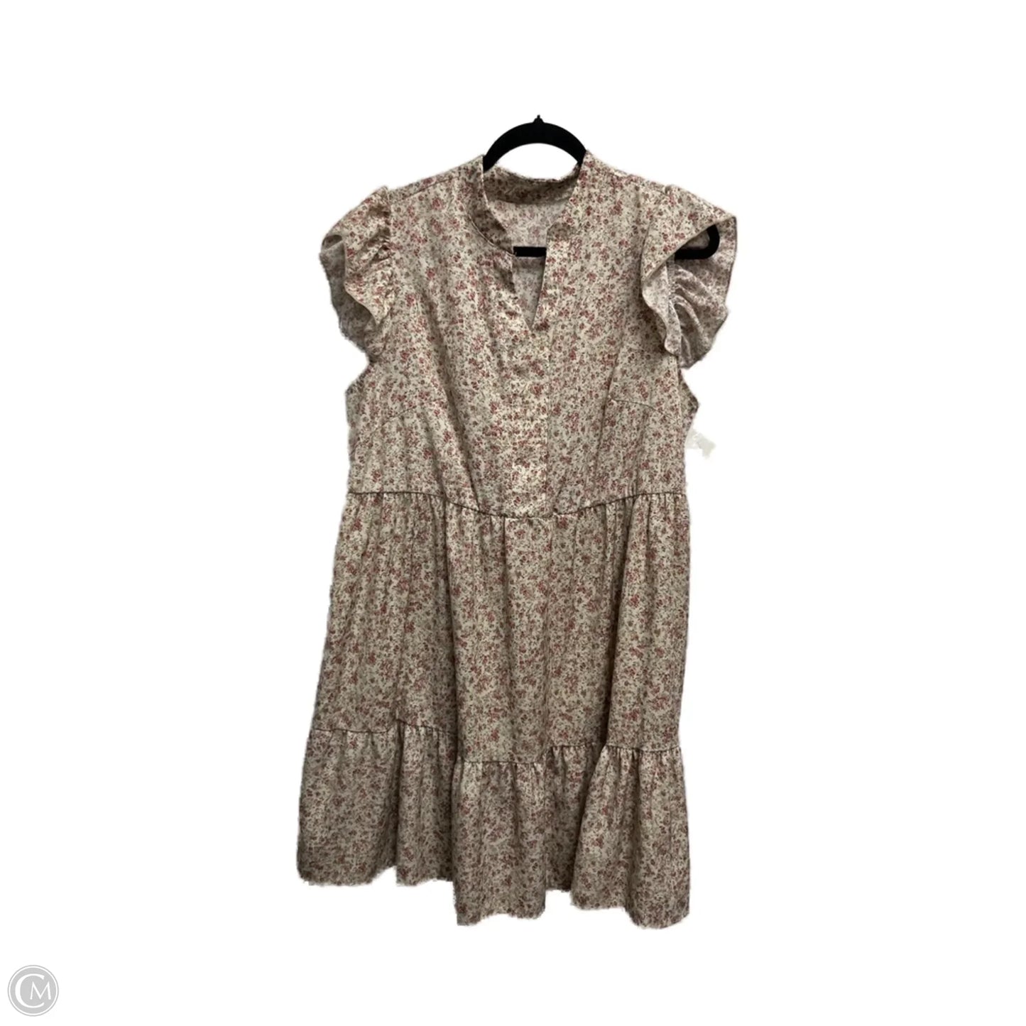 Dress Casual Short By Shein In Cream & Red, Size: 1x