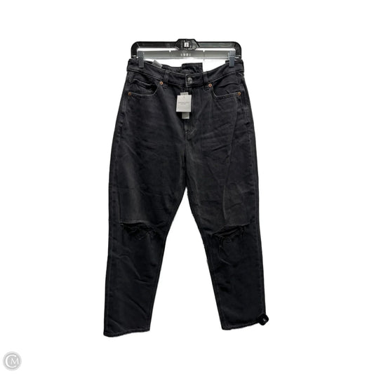 Jeans Straight By American Eagle In Black Denim, Size: 10