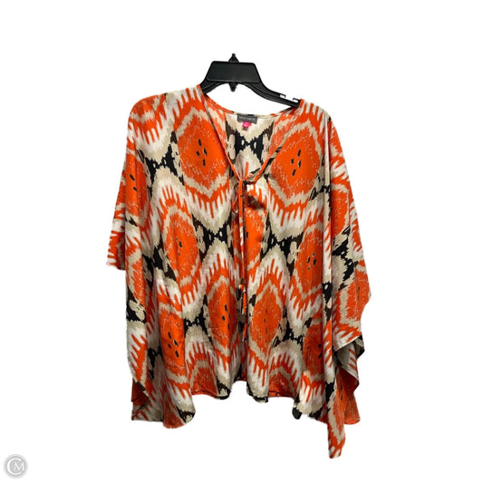 Blouse Short Sleeve By Vince Camuto In Black & Orange, Size: S