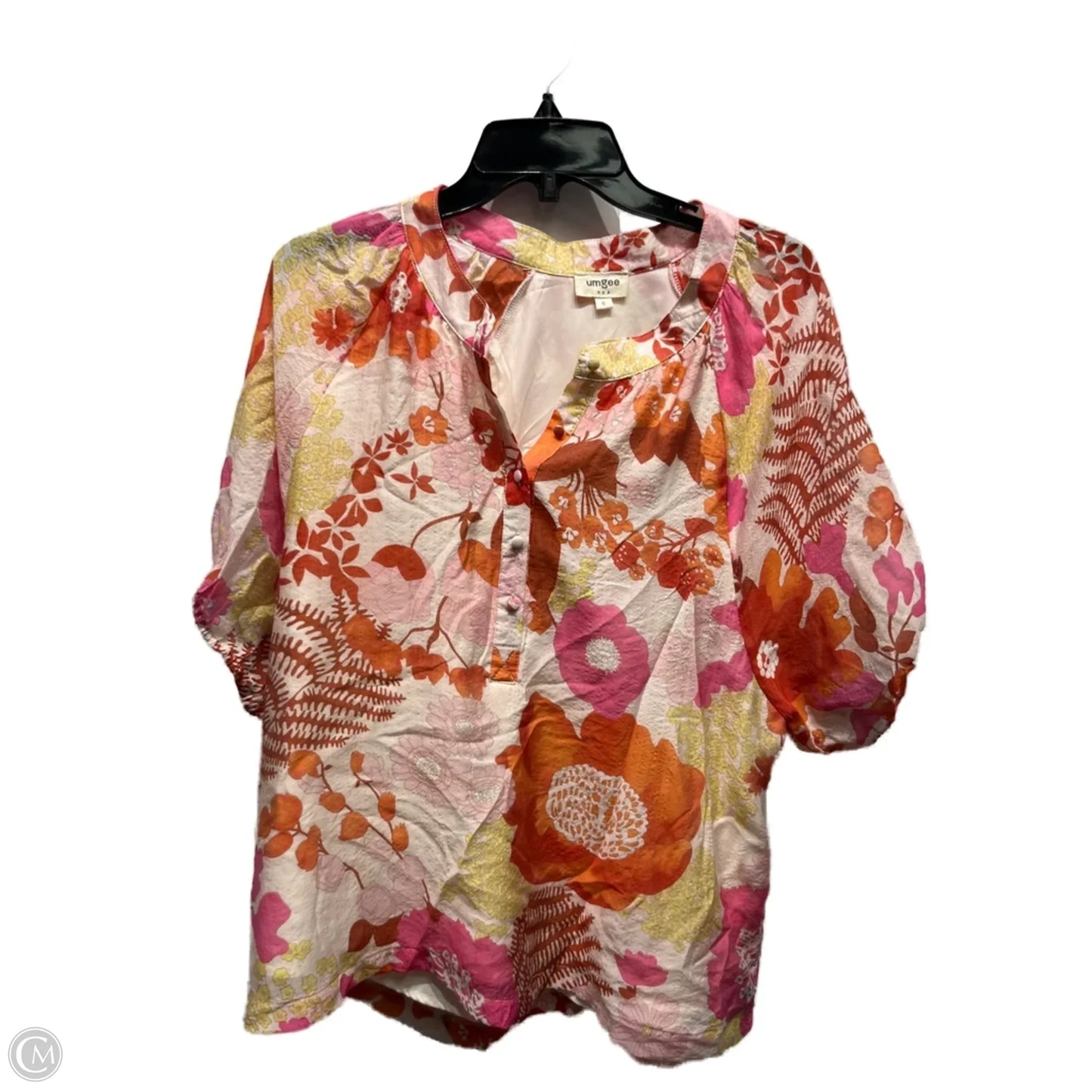 Top Short Sleeve By Umgee In Orange & Pink, Size: S