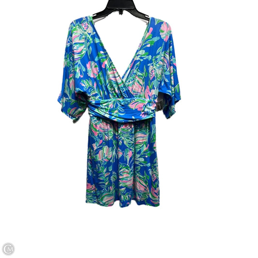 Romper Designer By Lilly Pulitzer In Blue & Pink, Size: S