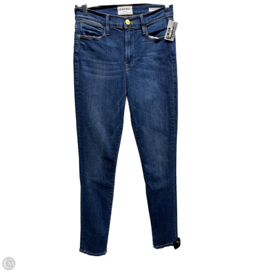 Jeans Skinny By Frame In Blue Denim, Size: 4